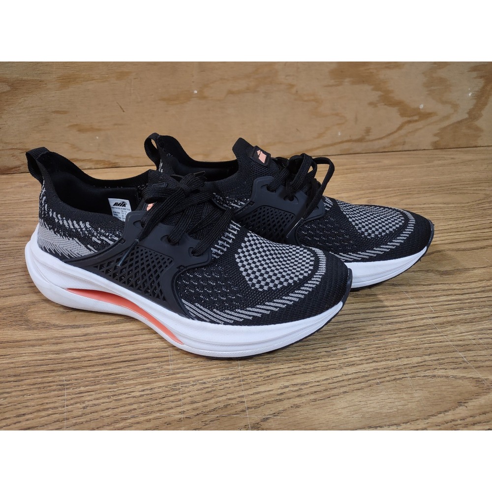 Avia Womens Black Grey Knit Running Sneakers WMAV25AC009 Size 8.5